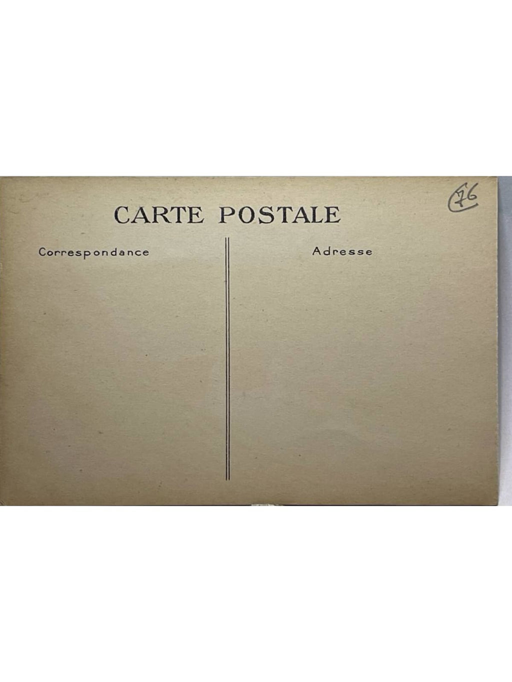 Verso de la carte postale
