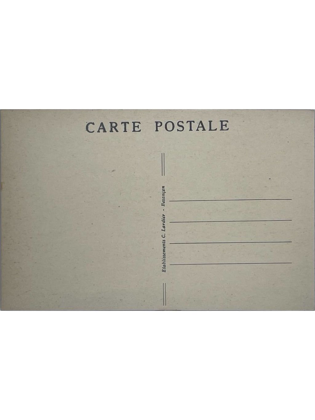 Verso de la carte postale