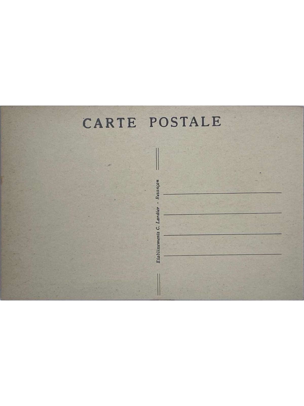 Verso de la carte postale