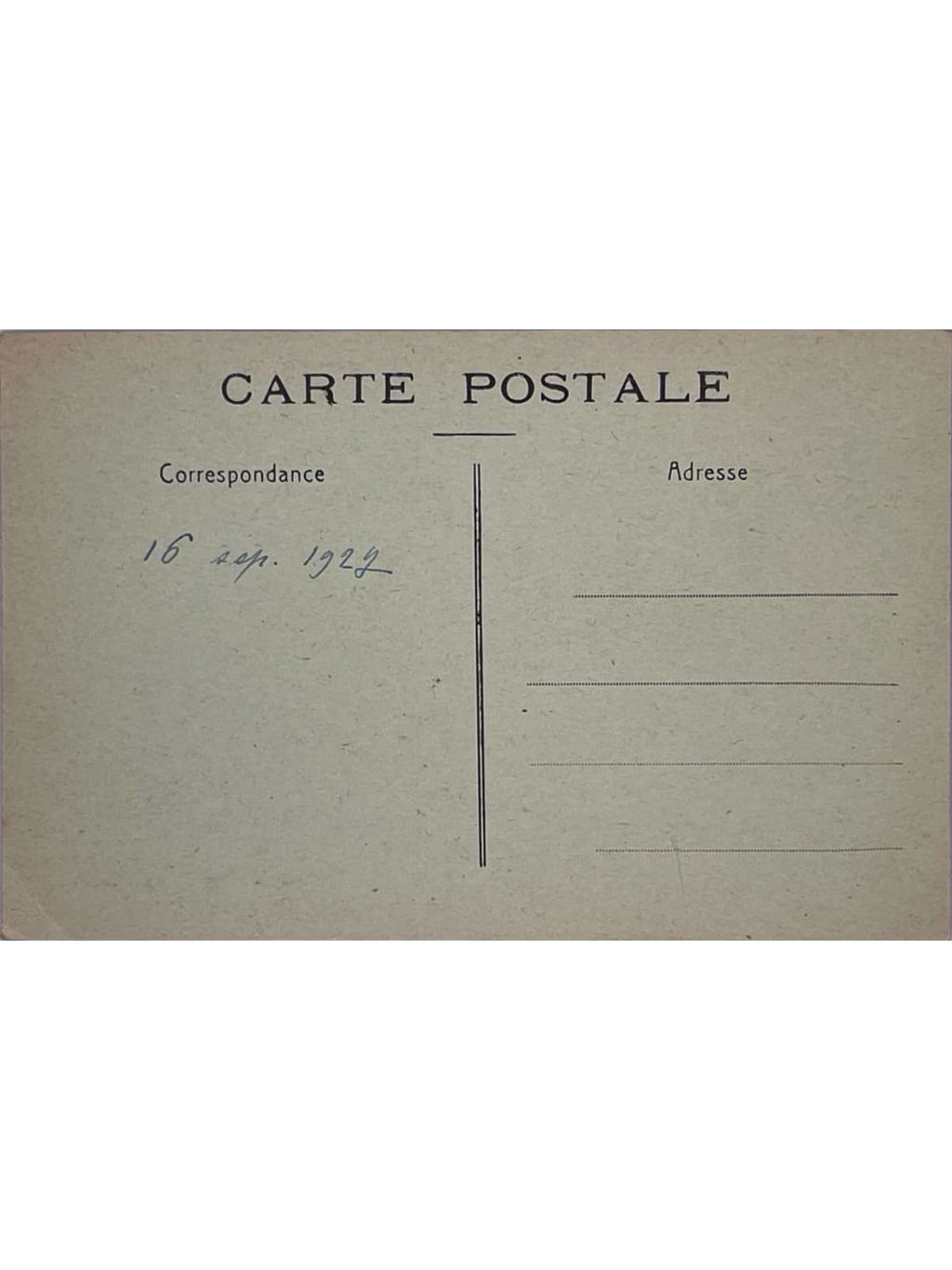 Verso de la carte postale