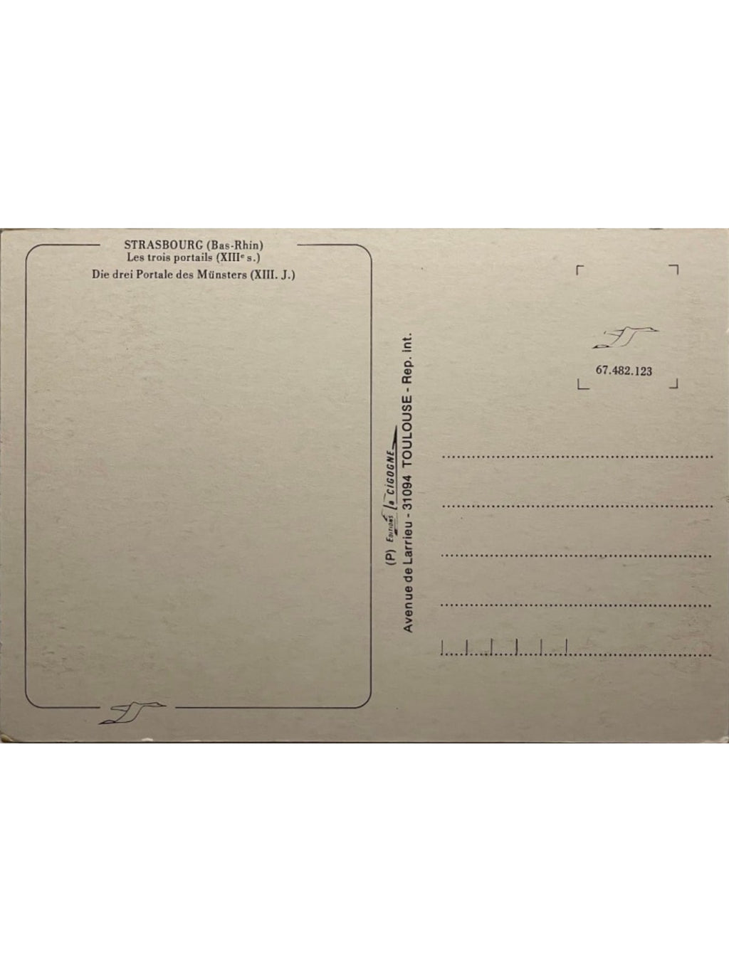 Verso de la carte postale