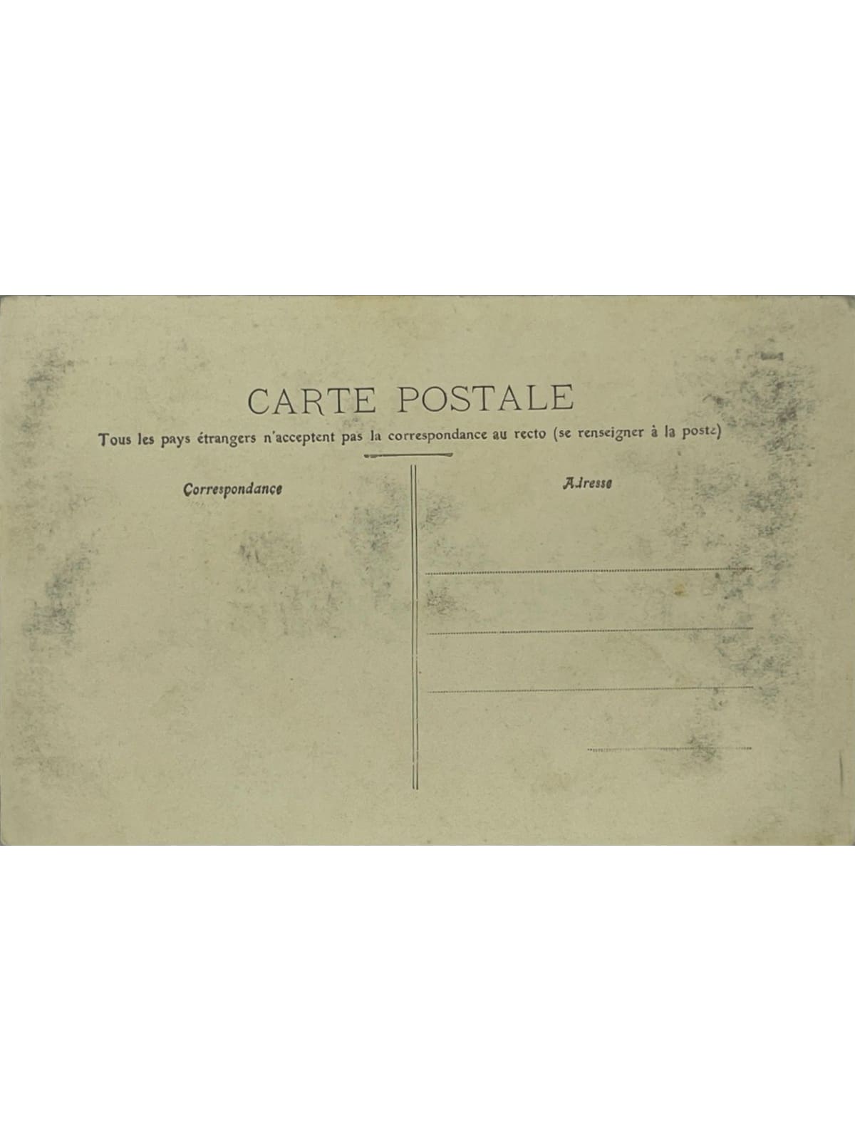 Verso de la carte postale