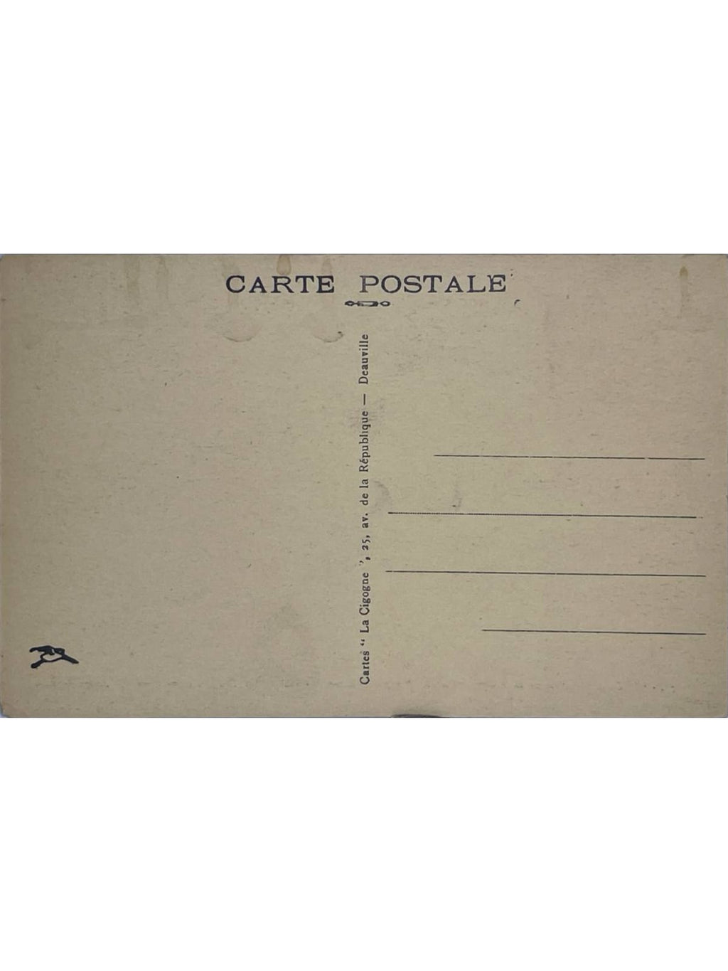 Verso de la carte postale