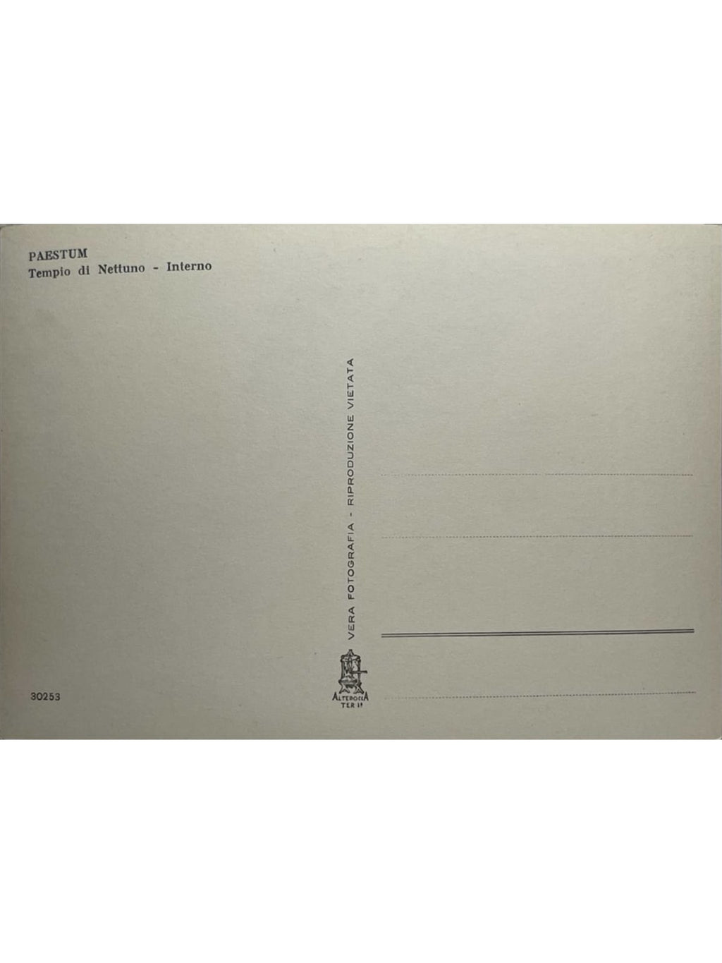 Verso de la carte postale