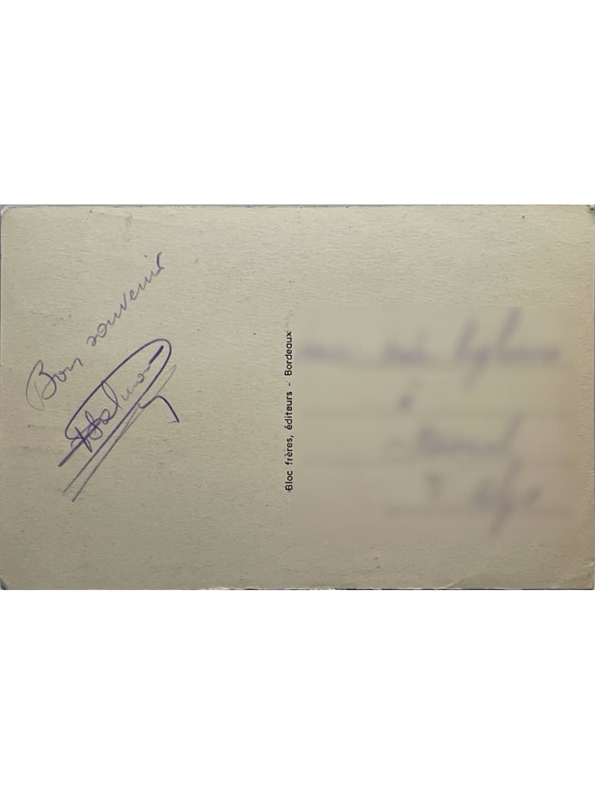 Verso de la carte postale