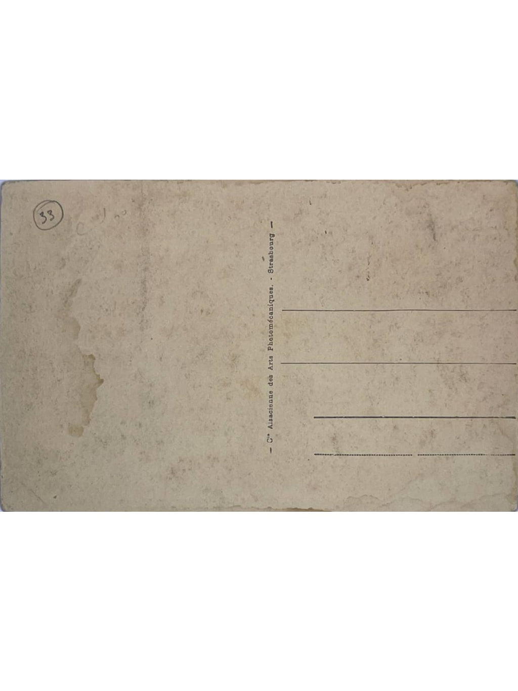 Verso de la carte postale