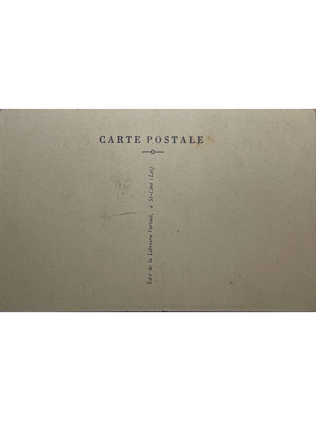 Verso de la carte postale