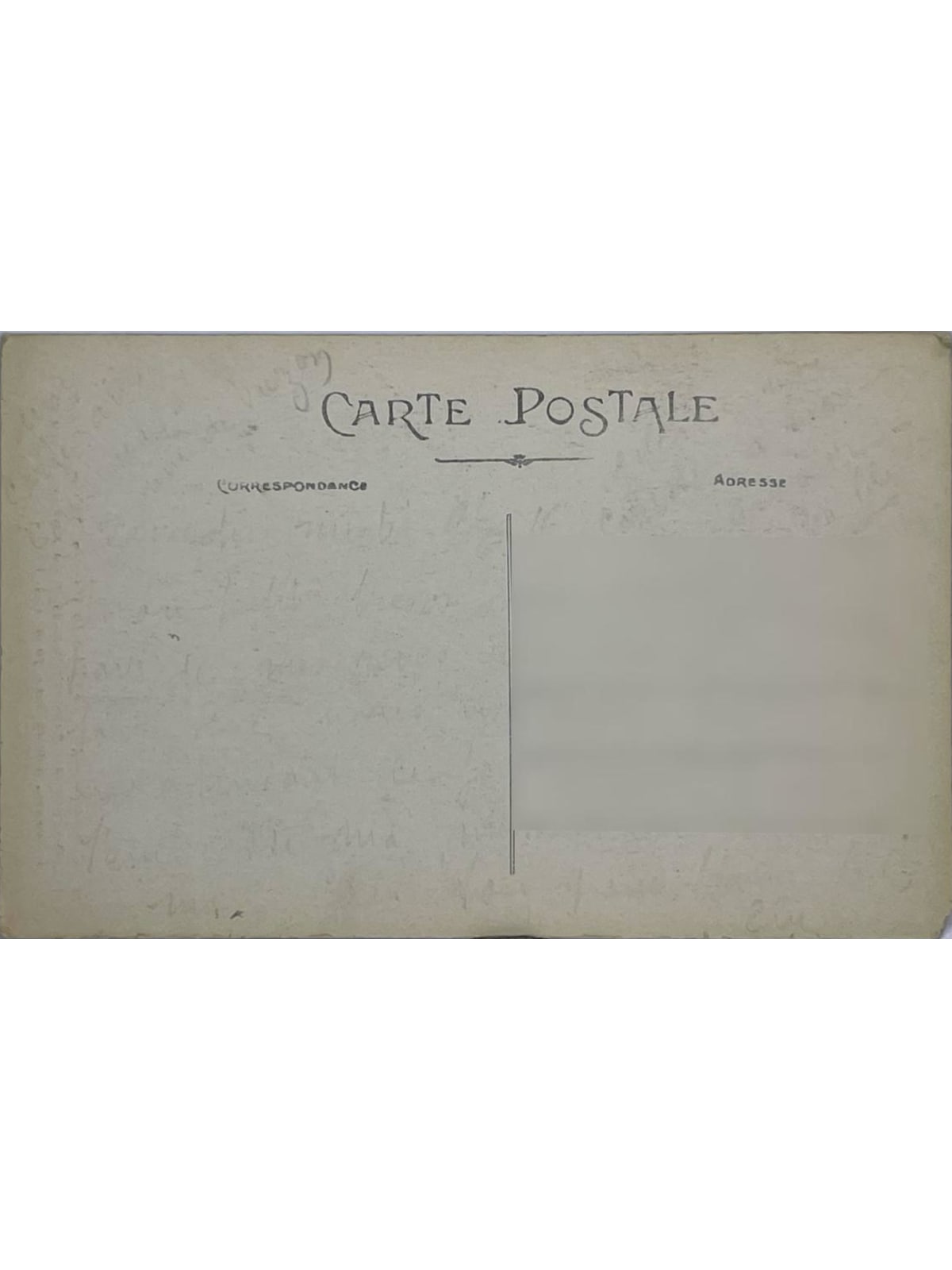 Verso de la carte postale