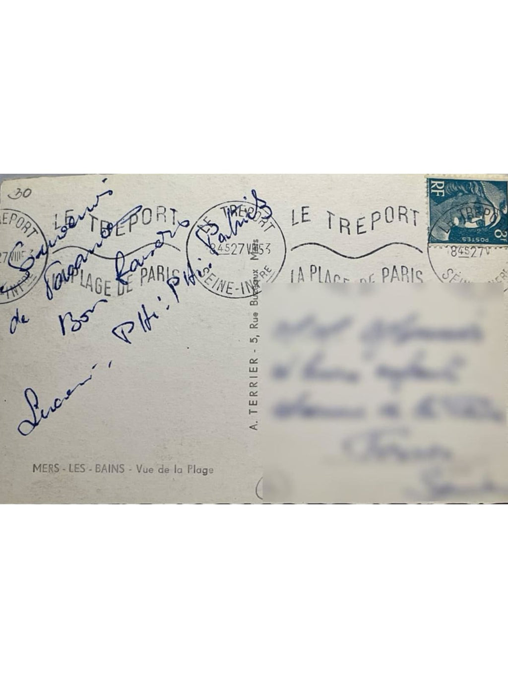Verso de la carte postale