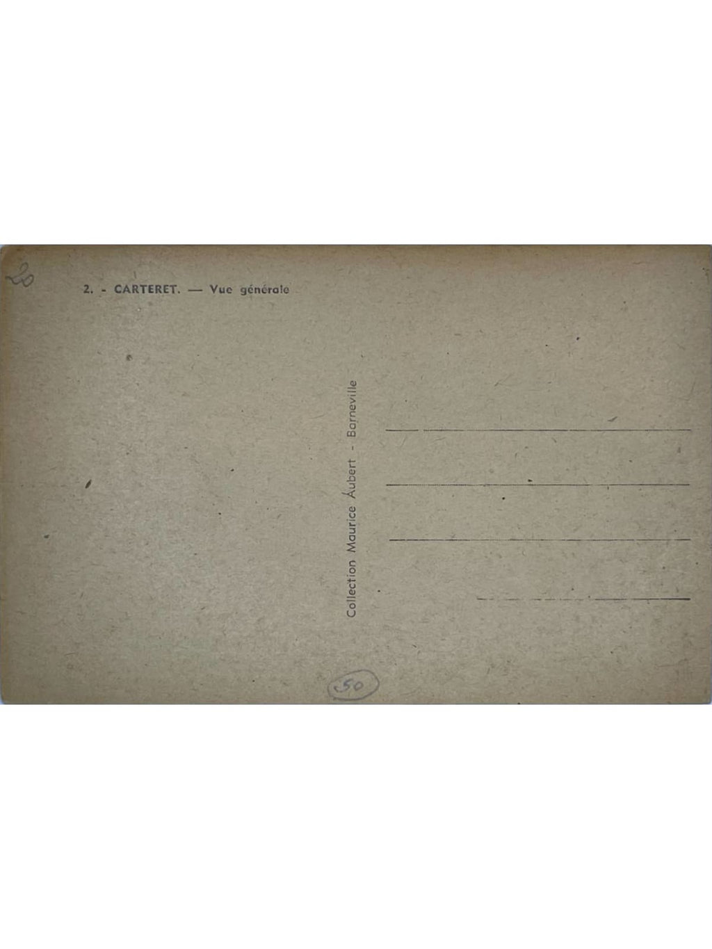 Verso de la carte postale