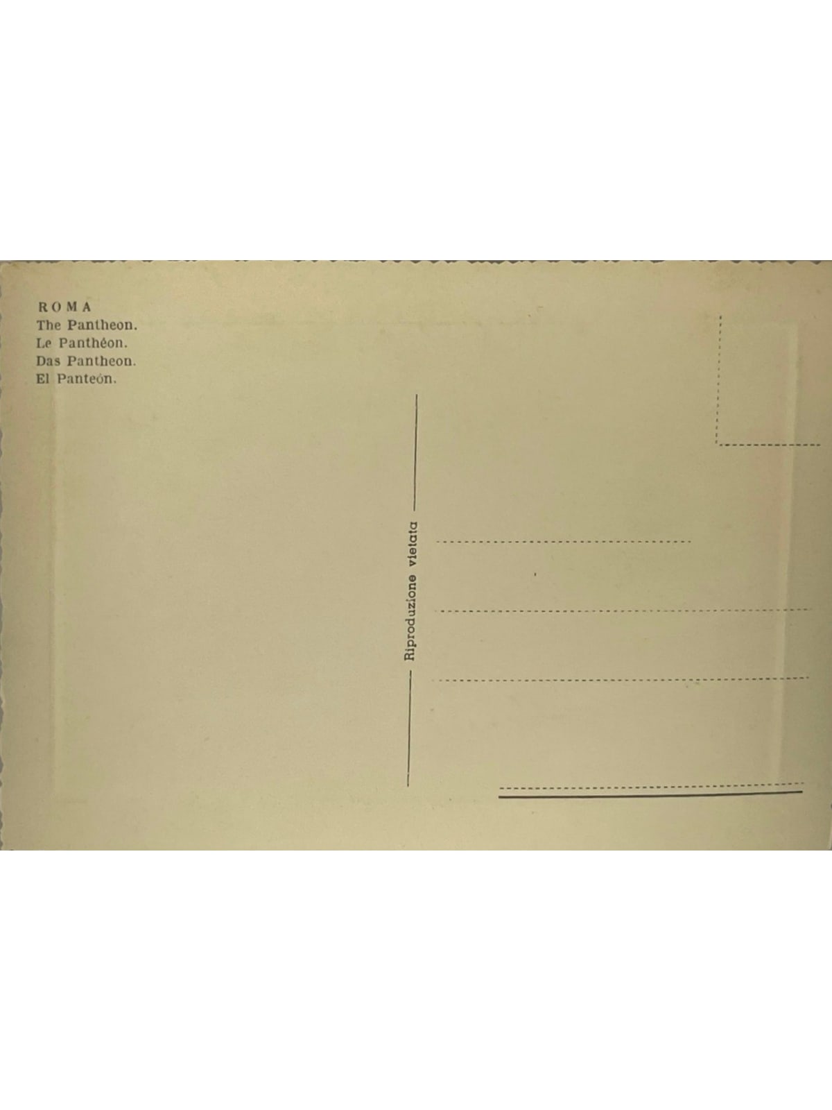 Verso de la carte postale