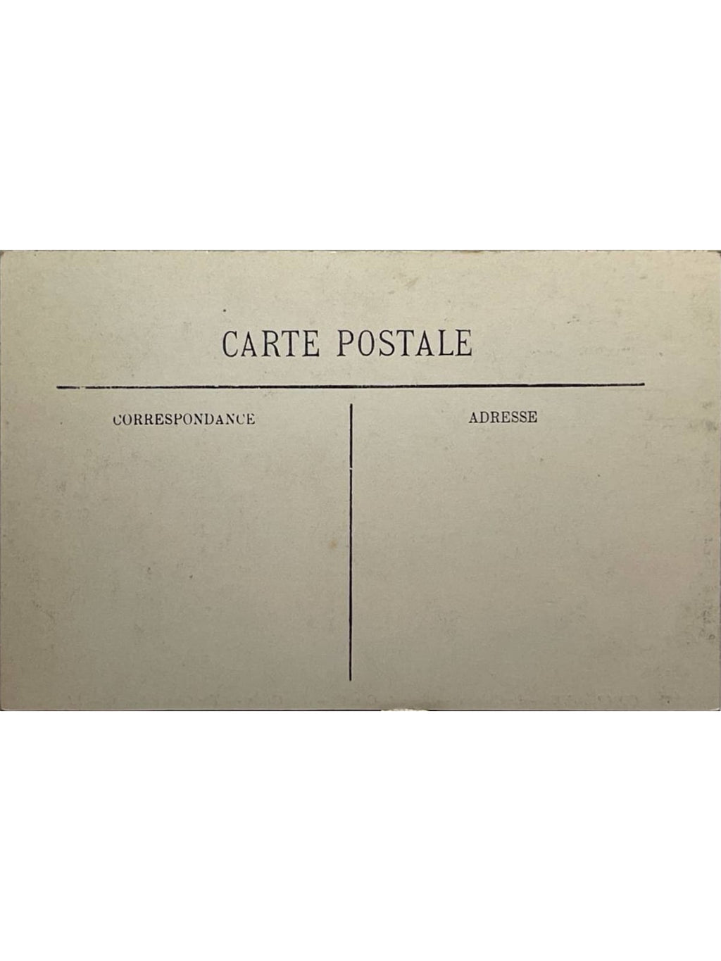 Verso de la carte postale
