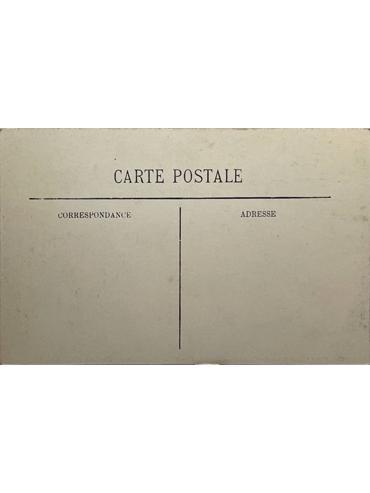 Verso de la carte postale