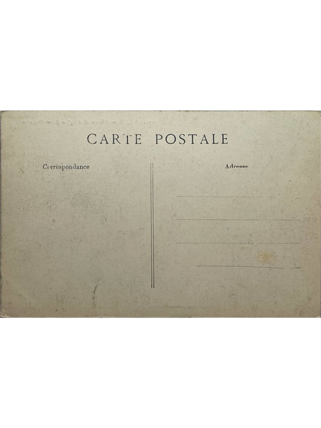 Verso de la carte postale