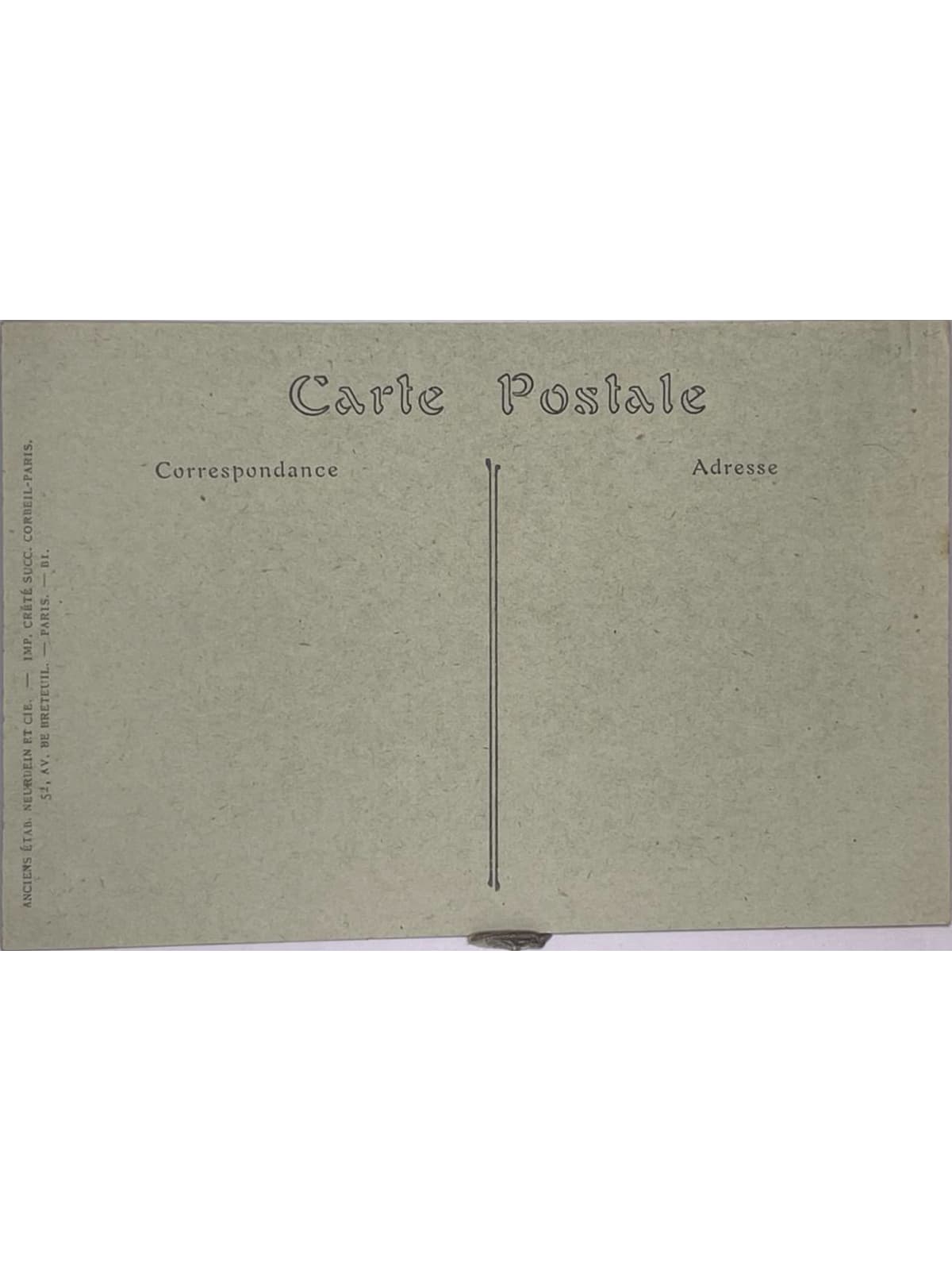 Verso de la carte postale