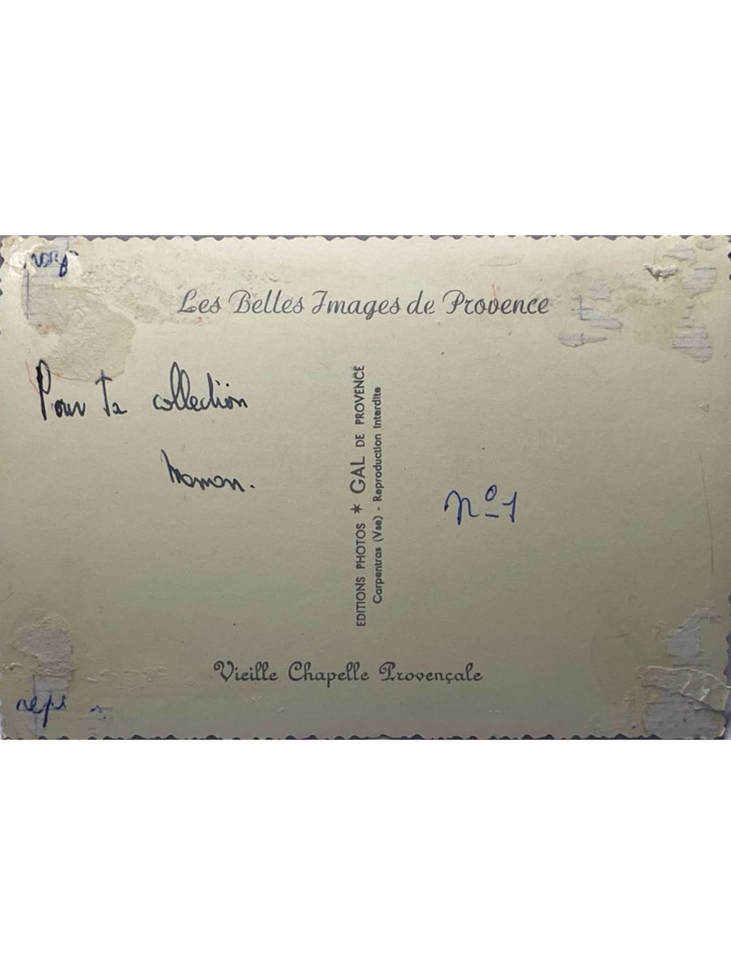 Verso de la carte postale