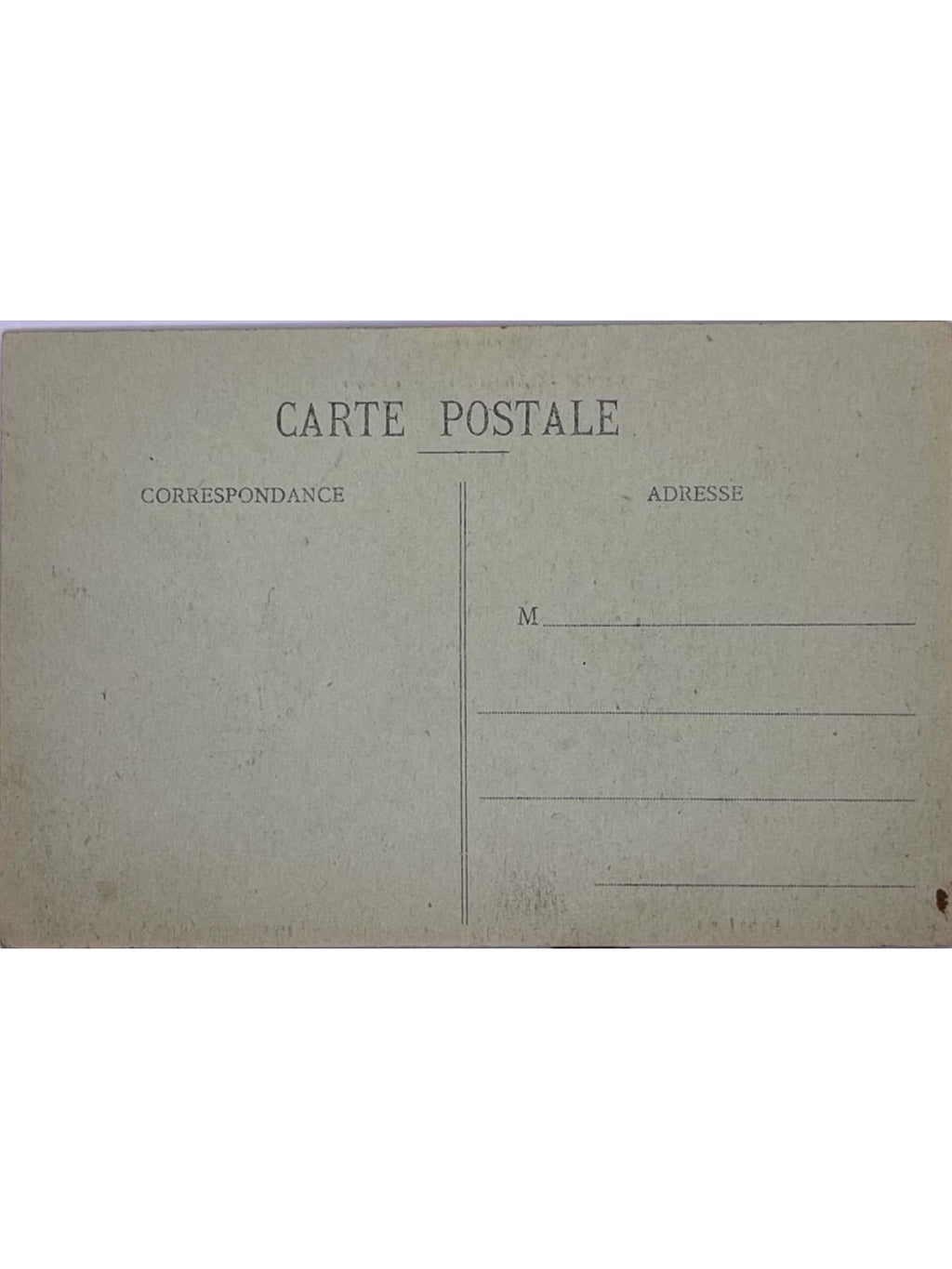 Verso de la carte postale