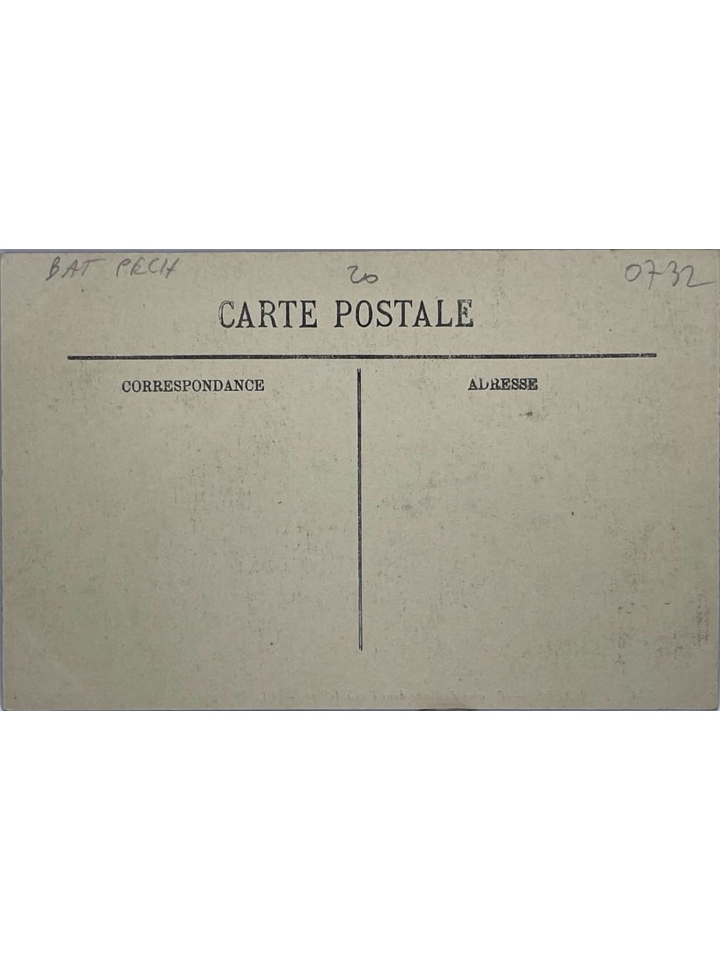 Verso de la carte postale