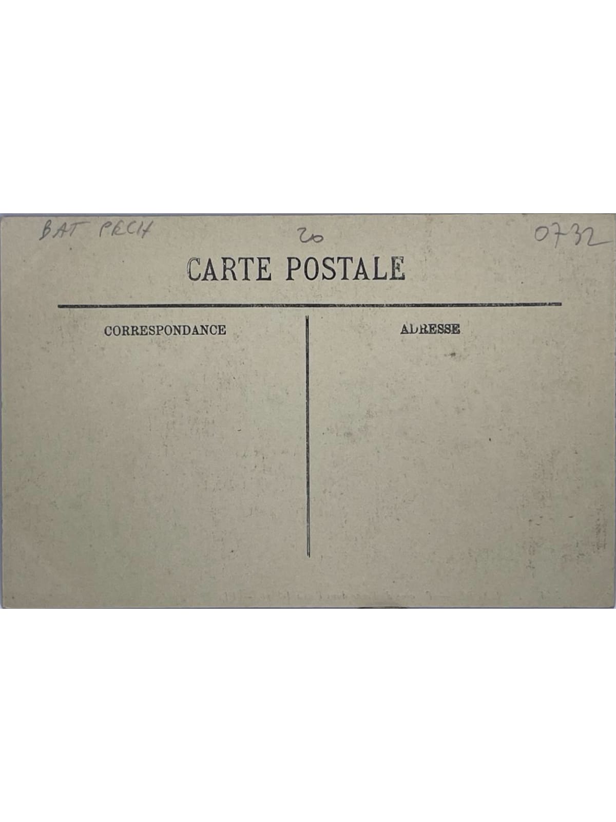 Verso de la carte postale