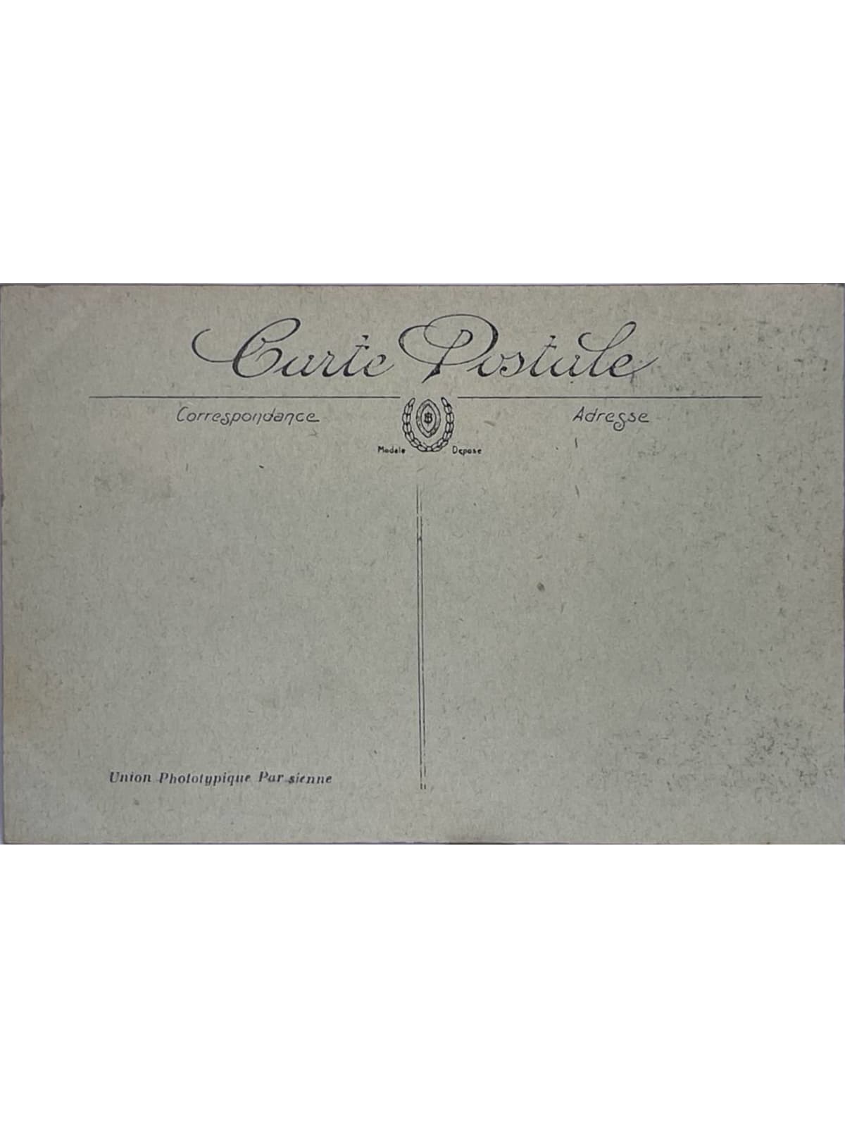 Verso de la carte postale