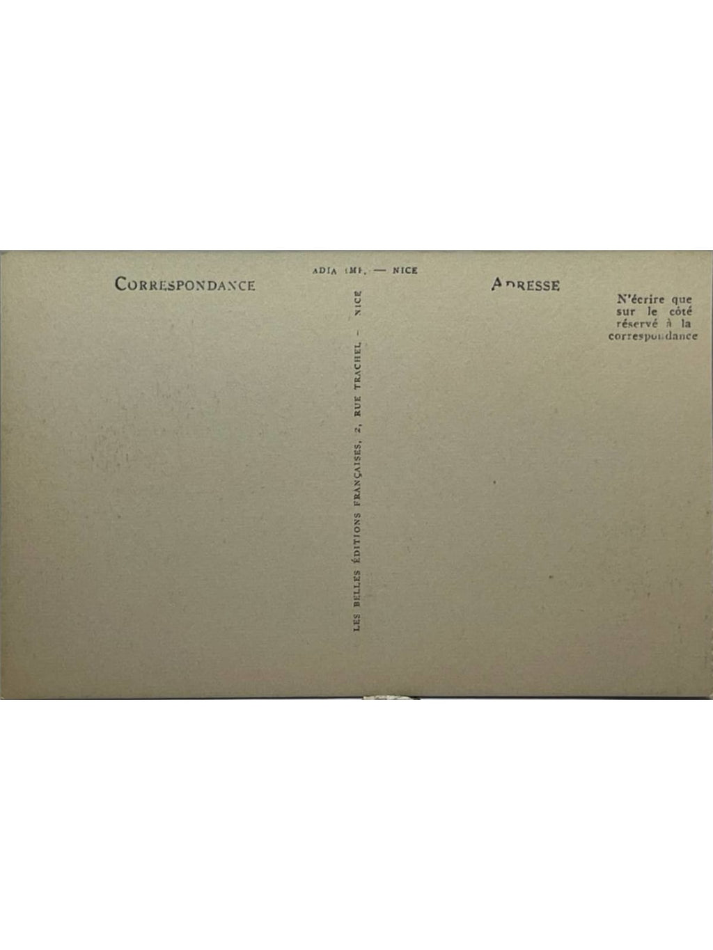 Verso de la carte postale