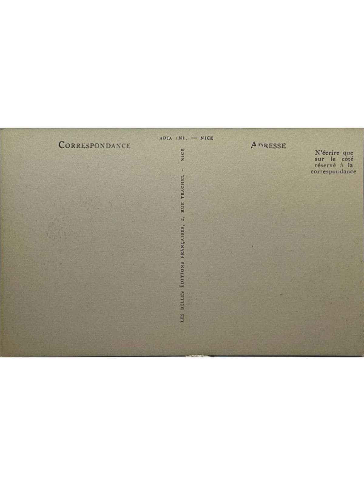 Verso de la carte postale