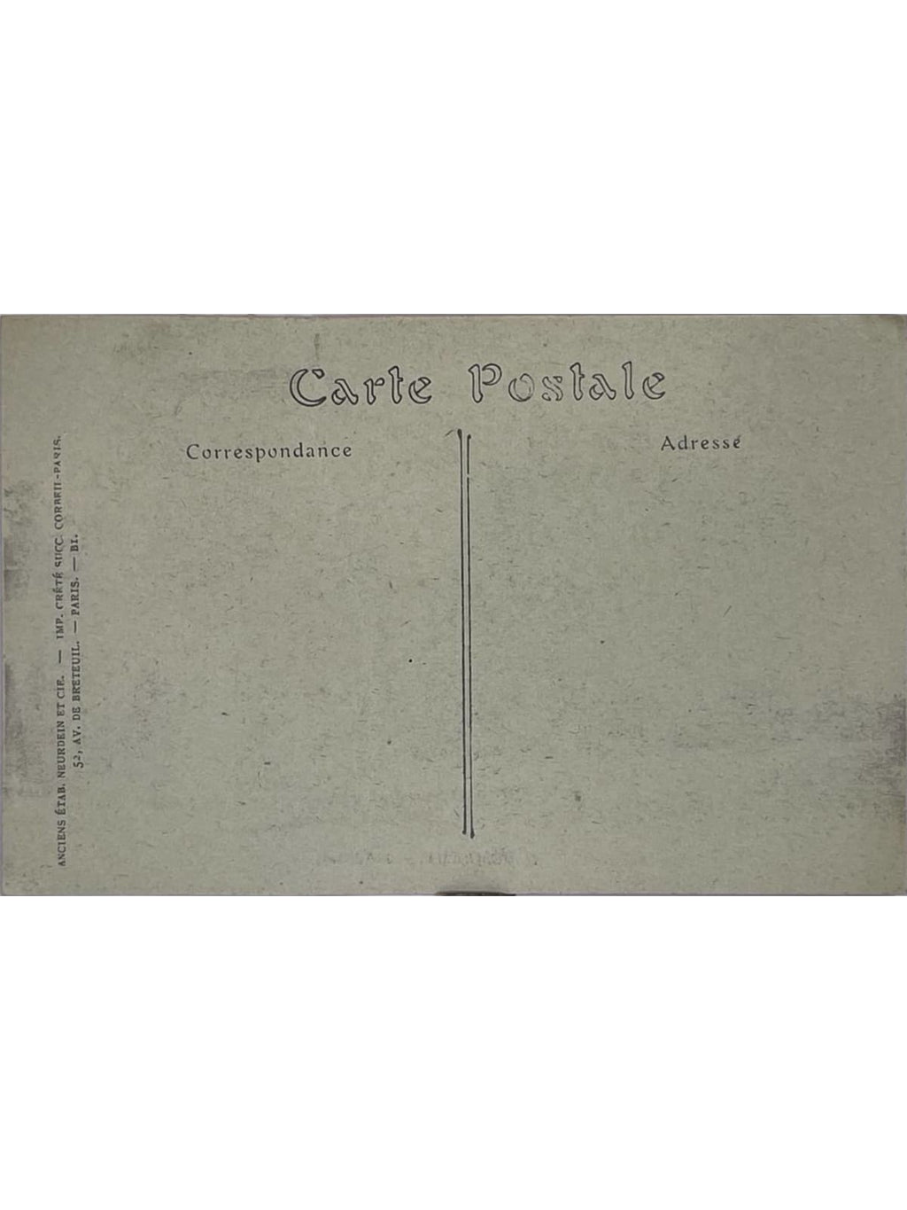 Verso de la carte postale