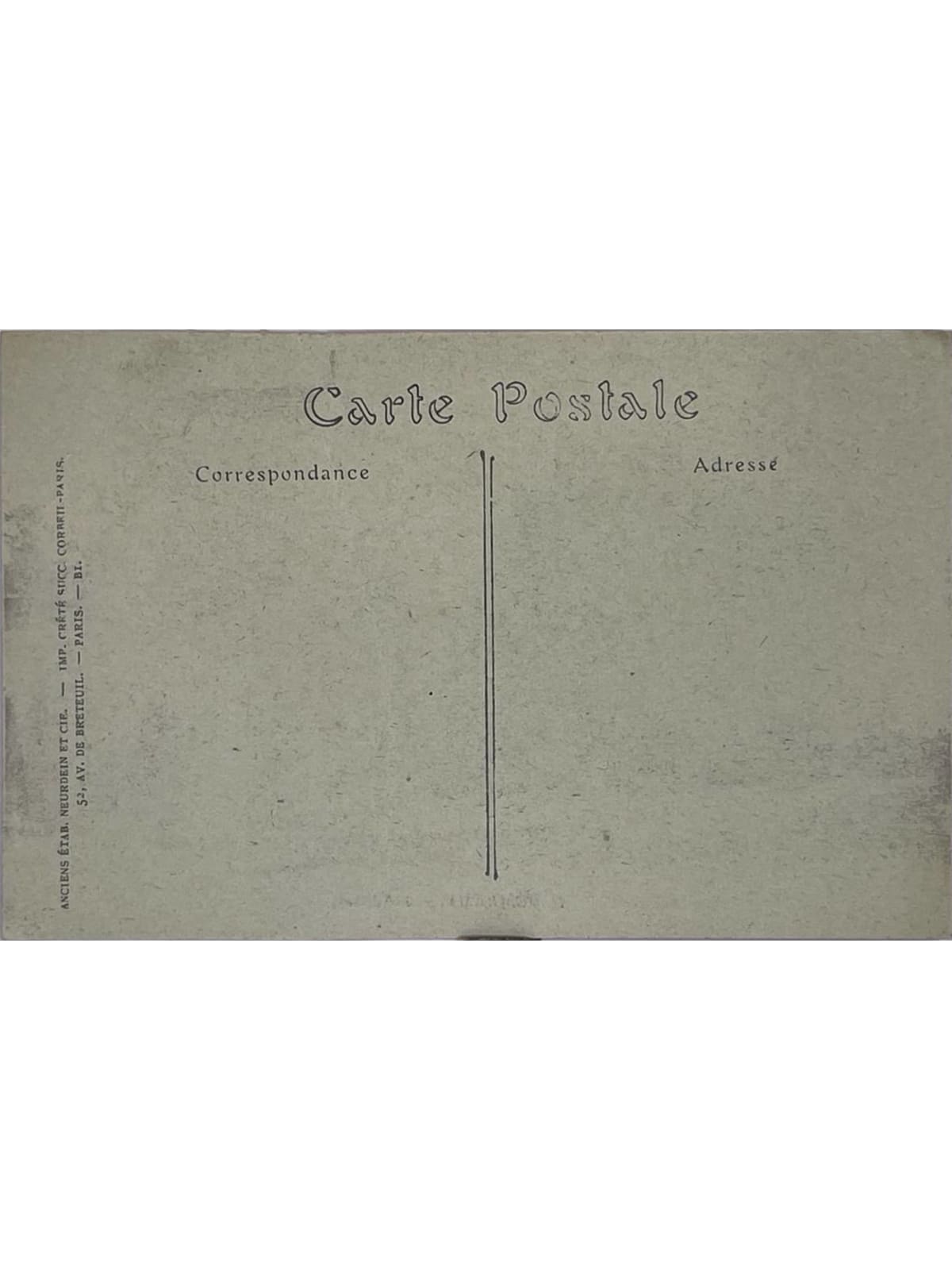 Verso de la carte postale