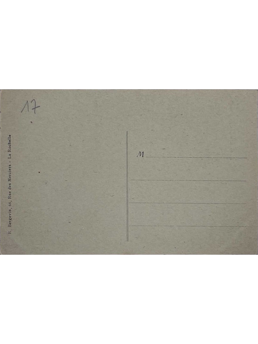 Verso de la carte postale