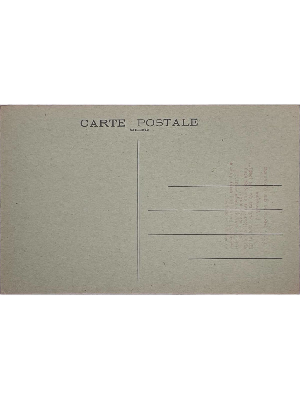 Verso de la carte postale