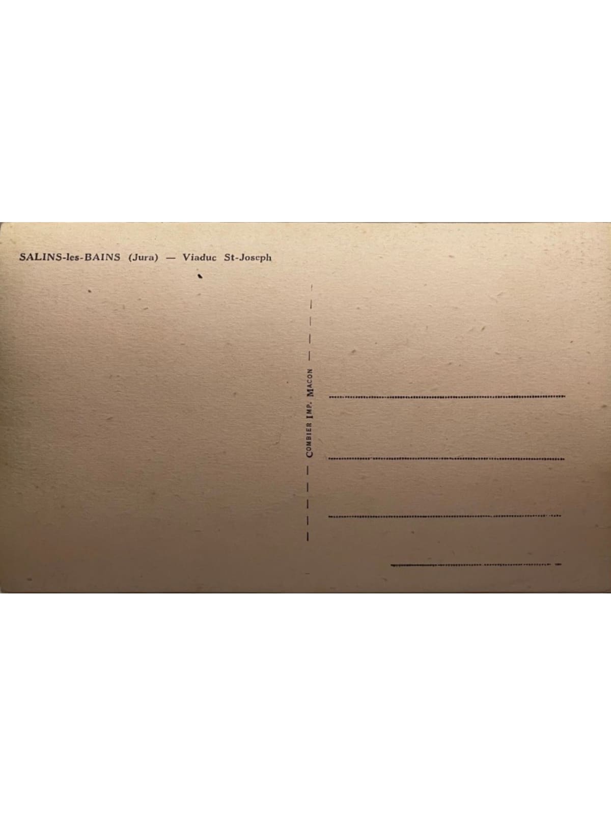 Verso de la carte postale