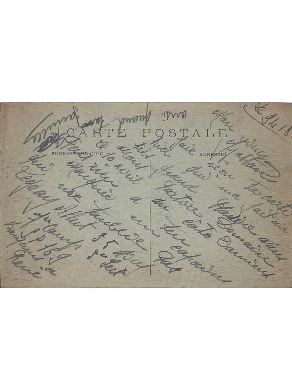 Verso de la carte postale