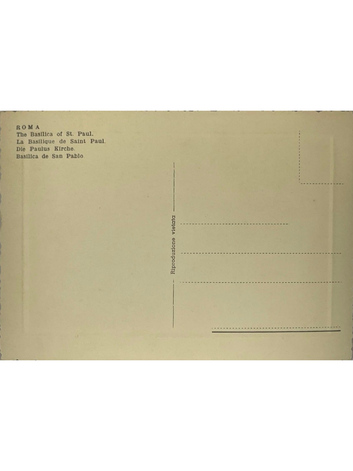 Verso de la carte postale