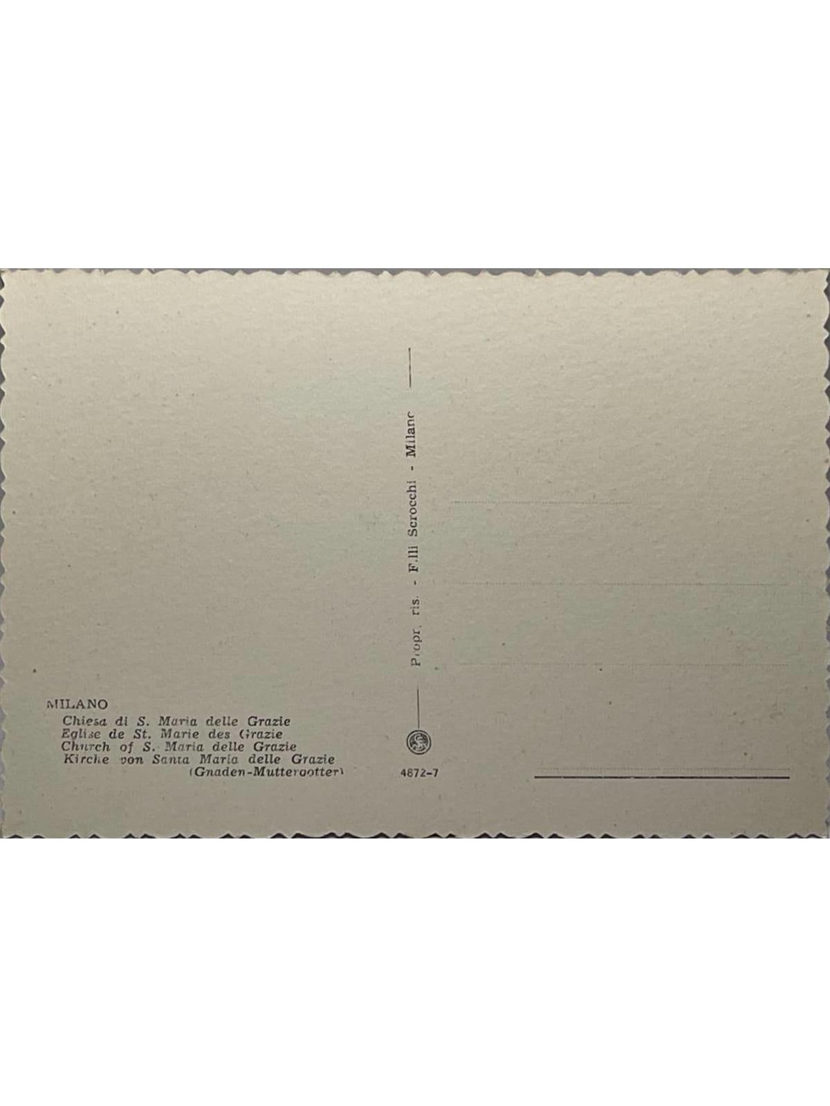 Verso de la carte postale