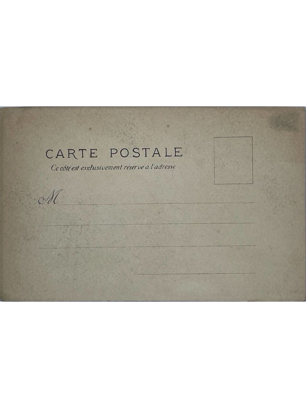 Verso de la carte postale