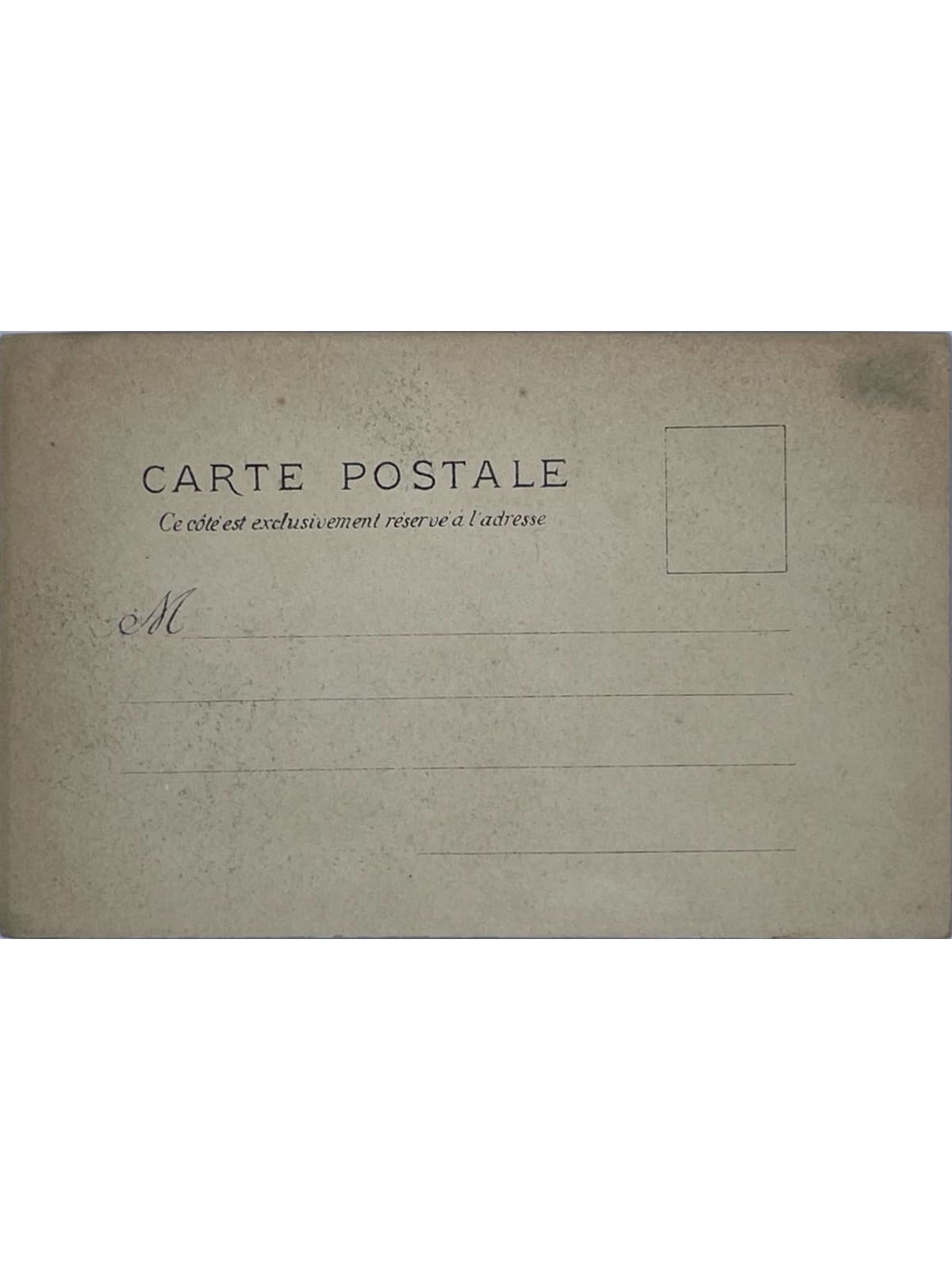 Verso de la carte postale