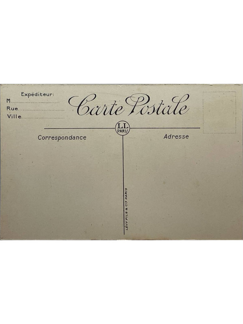 Verso de la carte postale