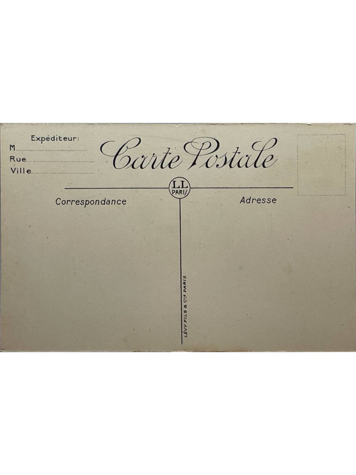 Verso de la carte postale