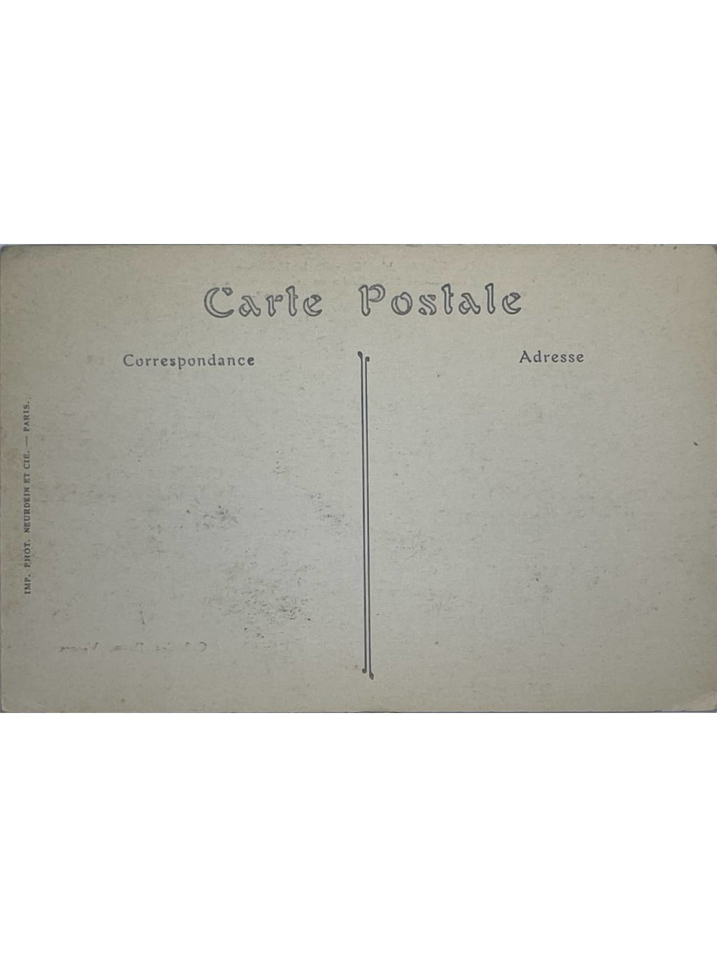 Verso de la carte postale