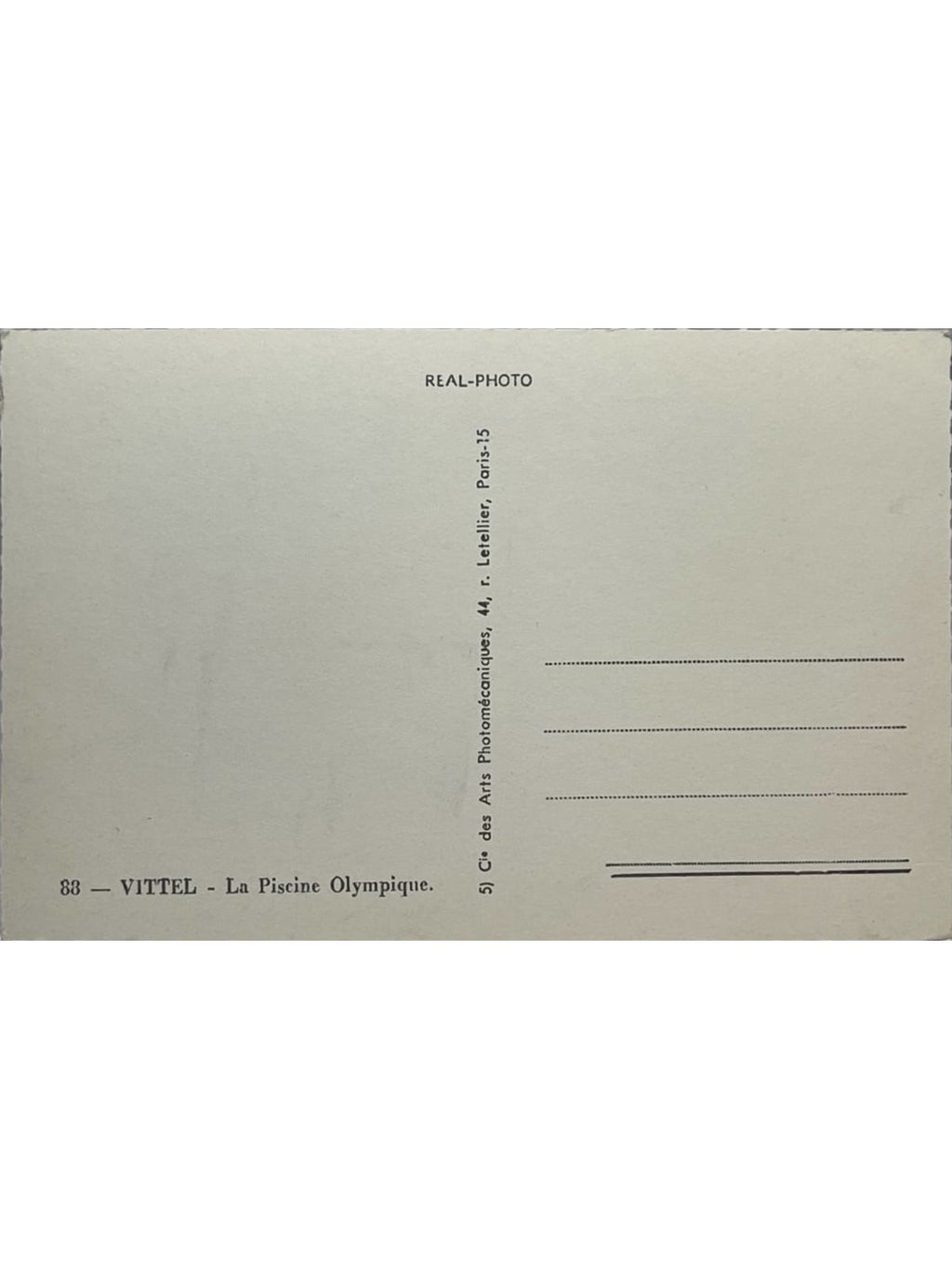 Verso de la carte postale