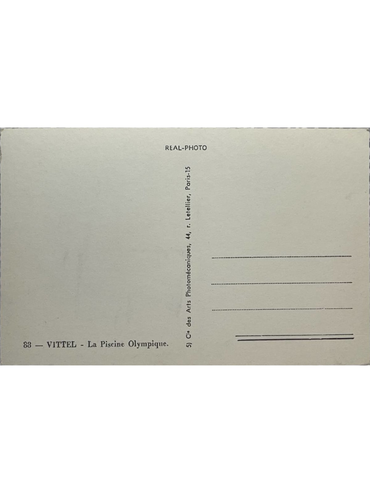 Verso de la carte postale