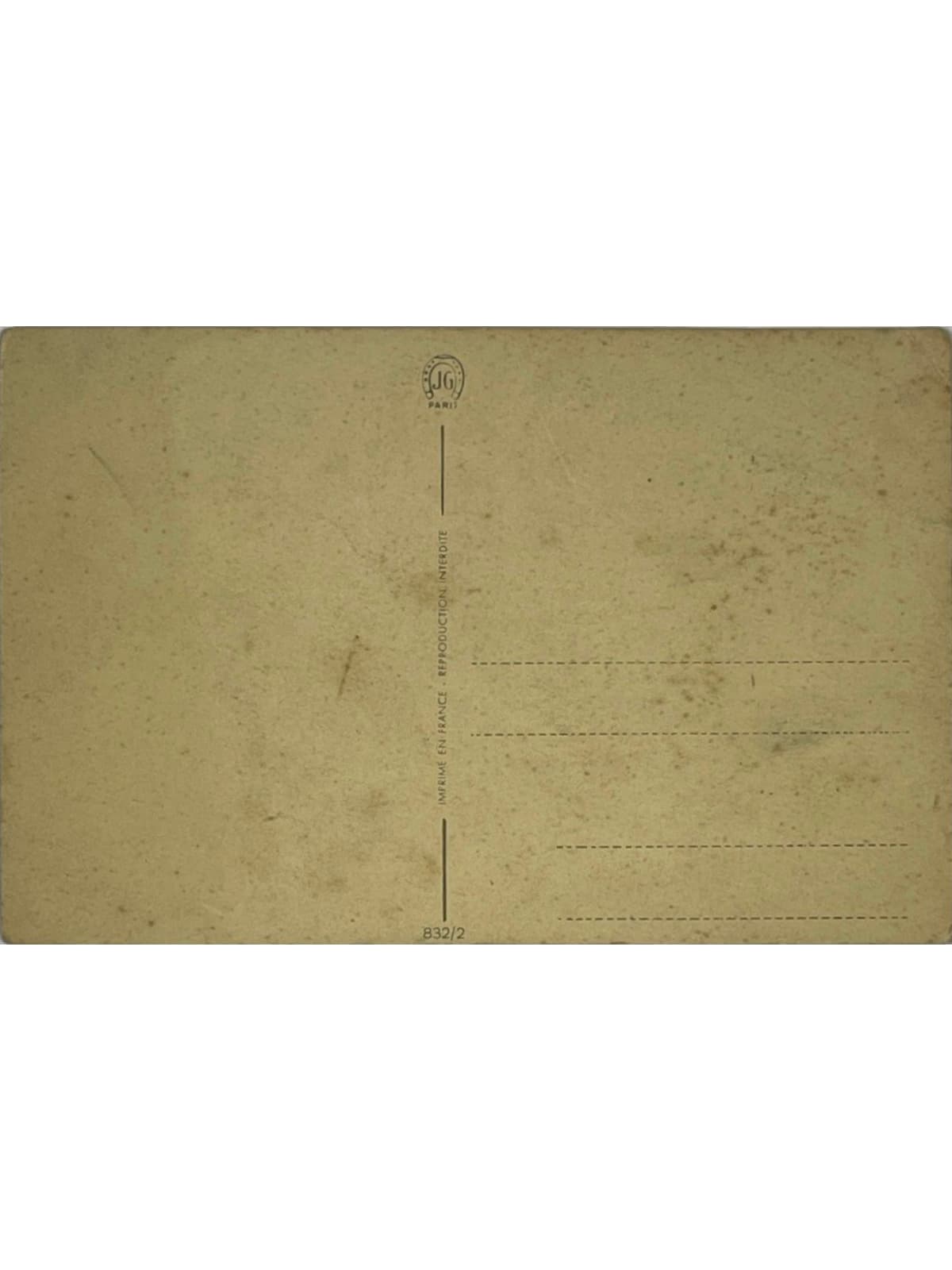 Verso de la carte postale