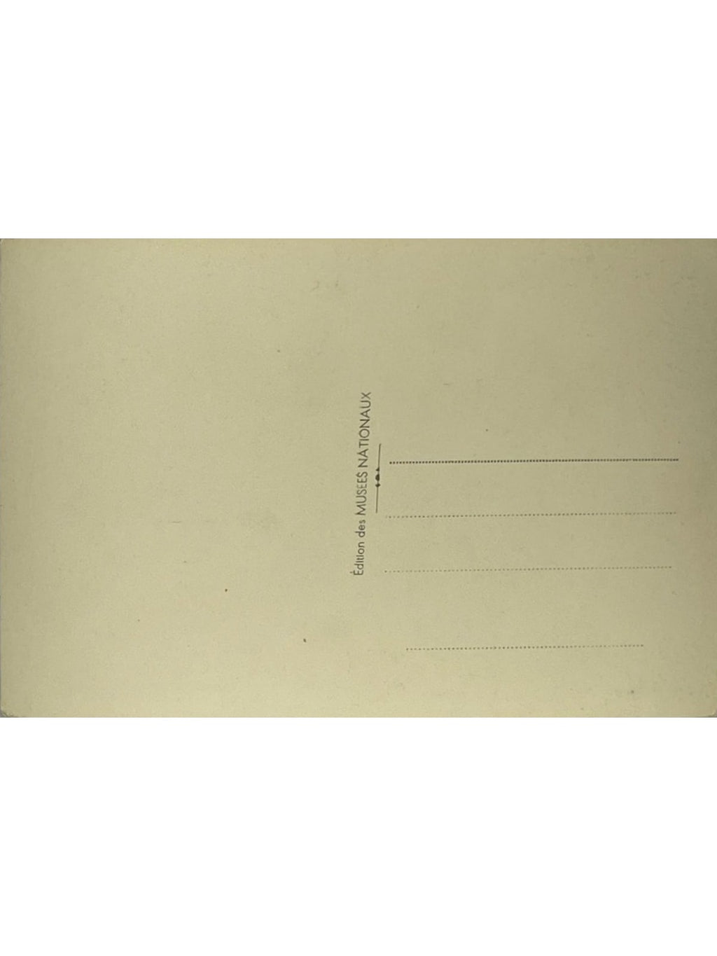 Verso de la carte postale