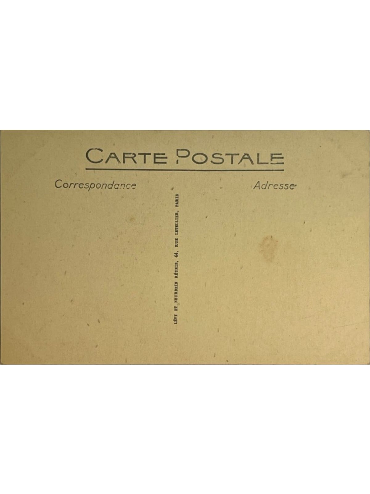 Verso de la carte postale