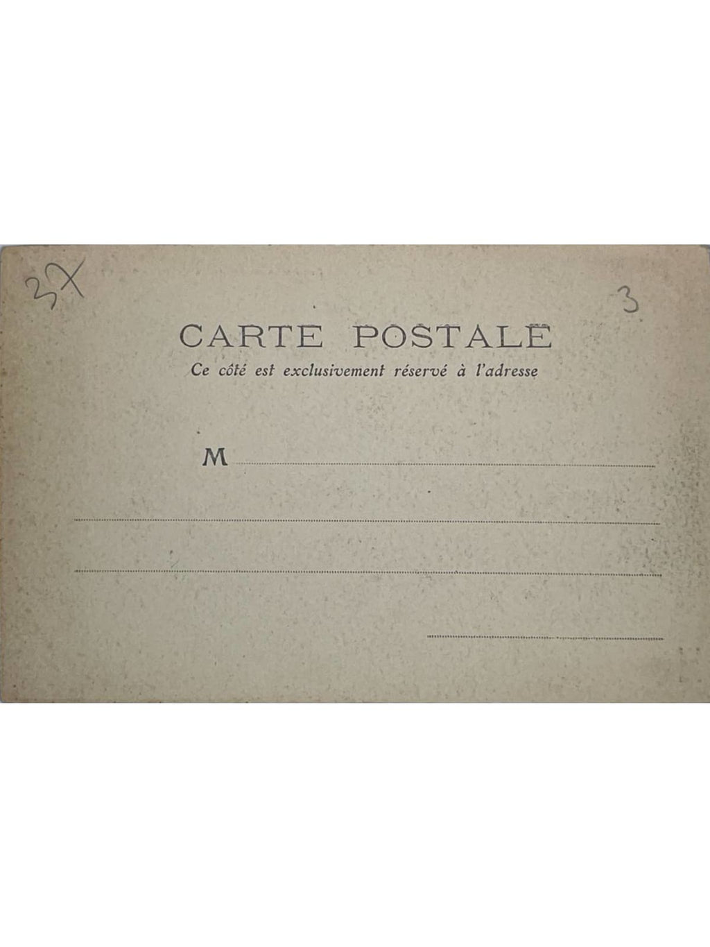 Verso de la carte postale
