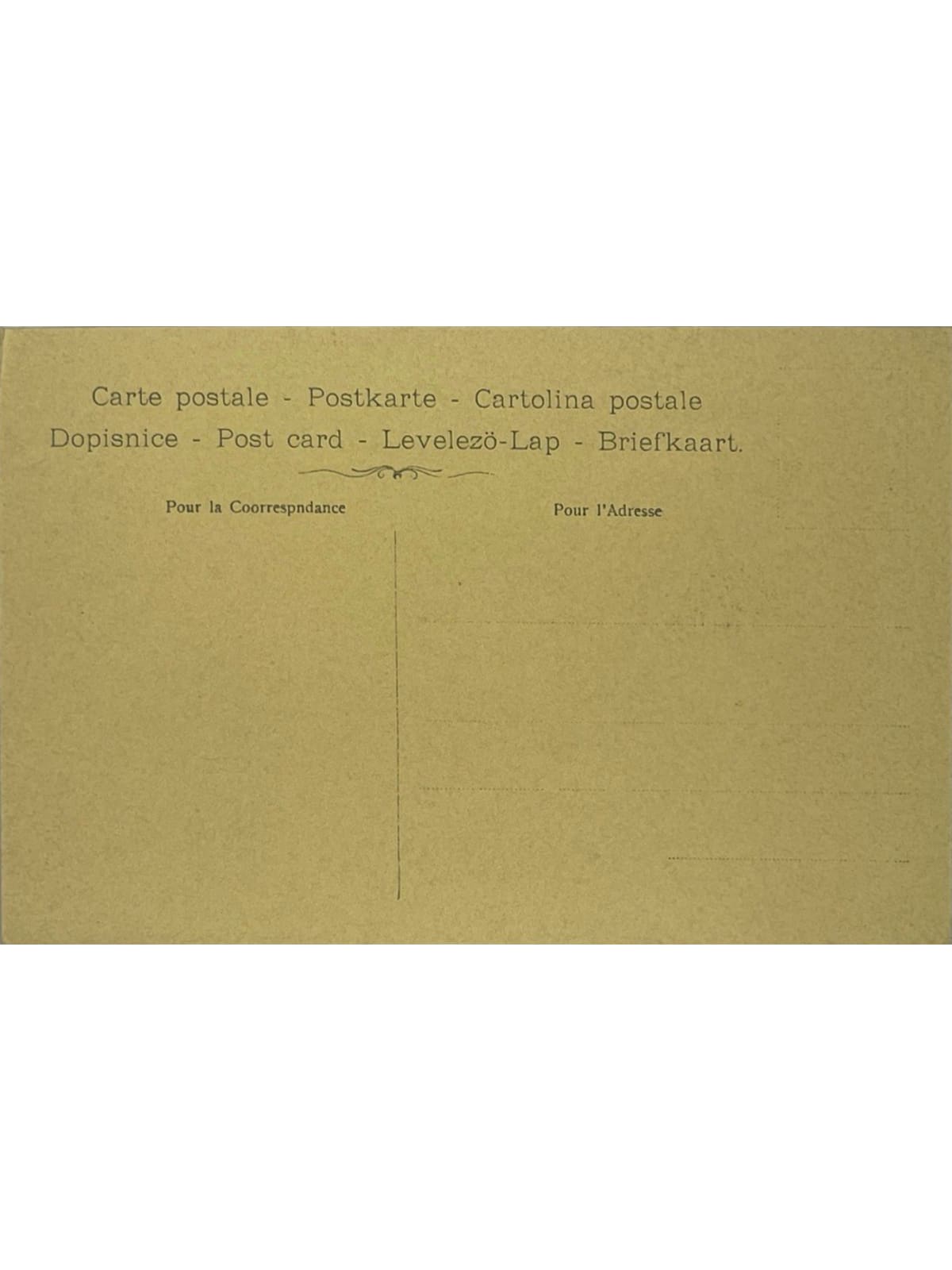 Verso de la carte postale