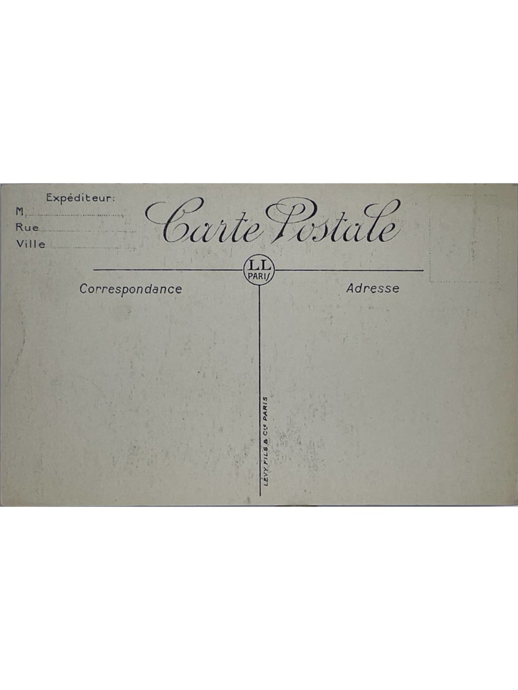 Verso de la carte postale