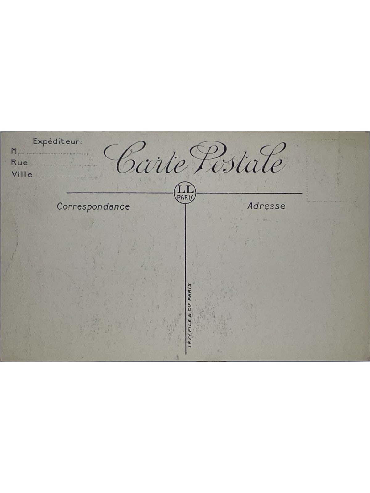 Verso de la carte postale
