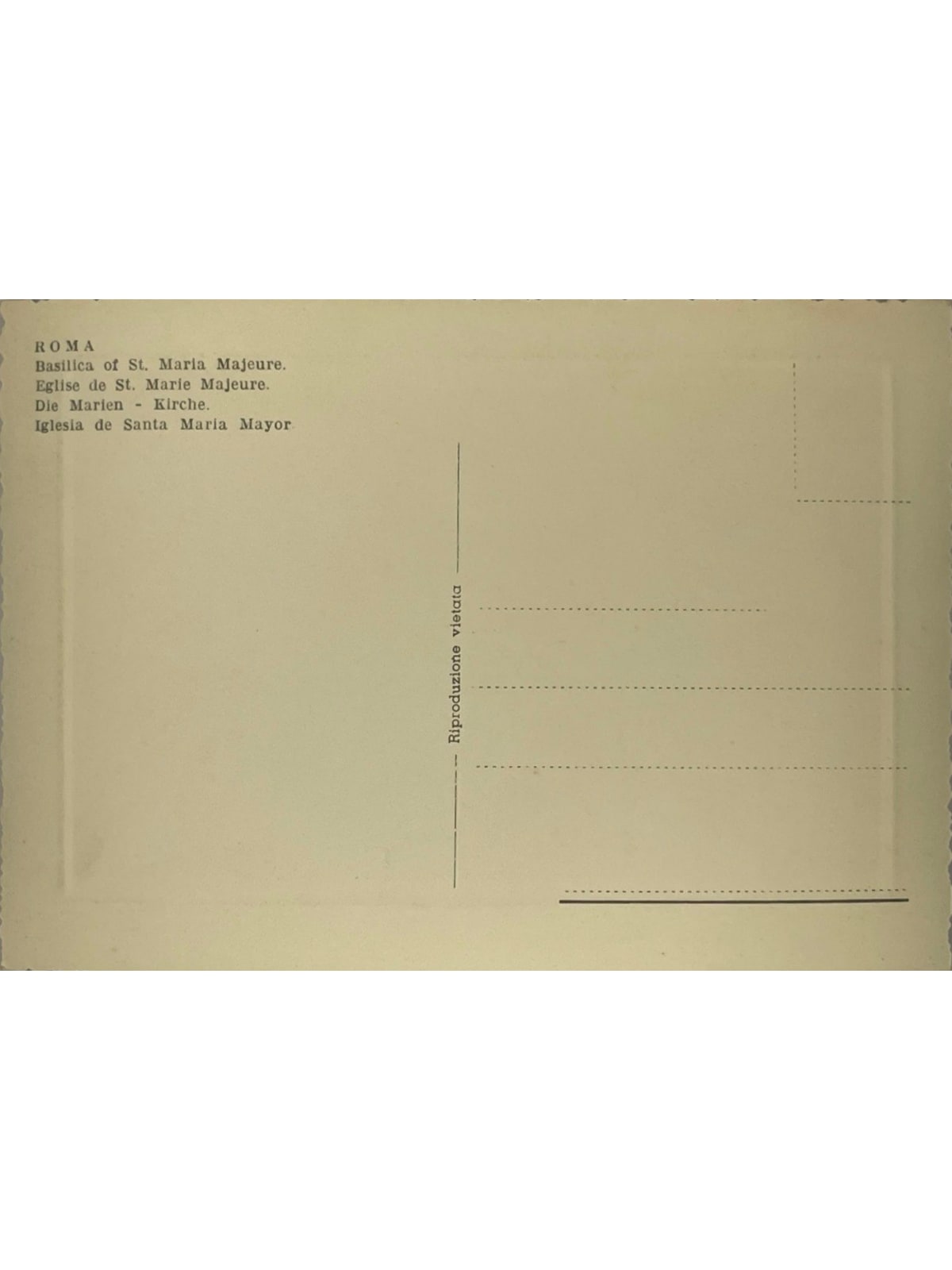 Verso de la carte postale