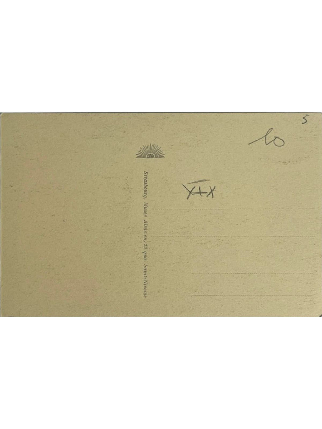 Verso de la carte postale